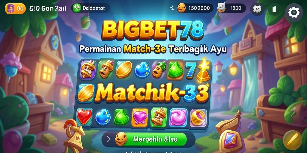 Tangkapan layar menunjukkan gameplay seru dalam game Match-3.