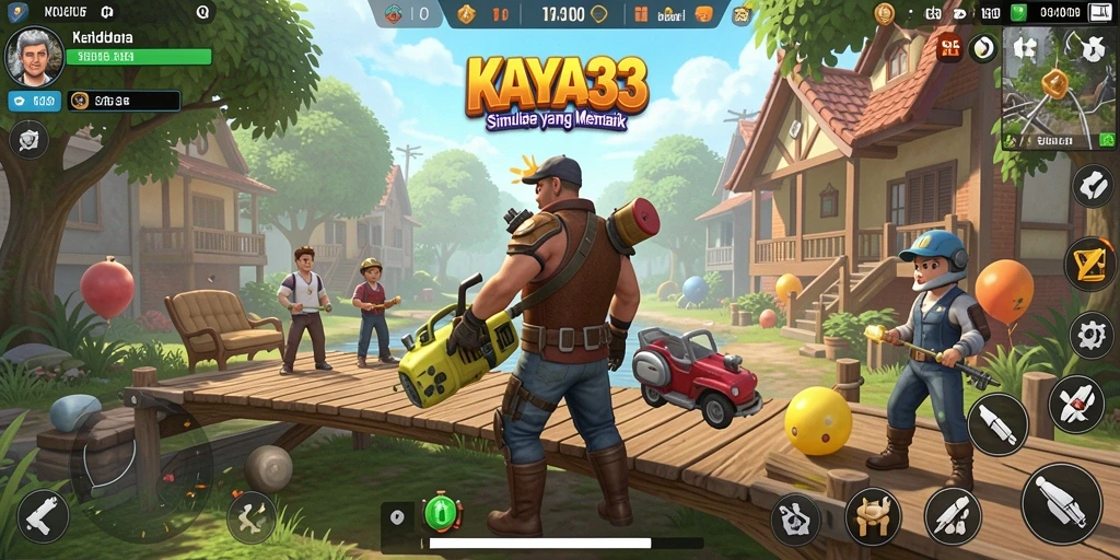Tampilan gameplay KAYA33 yang menunjukkan interaksi karakter dalam dunia virtual.