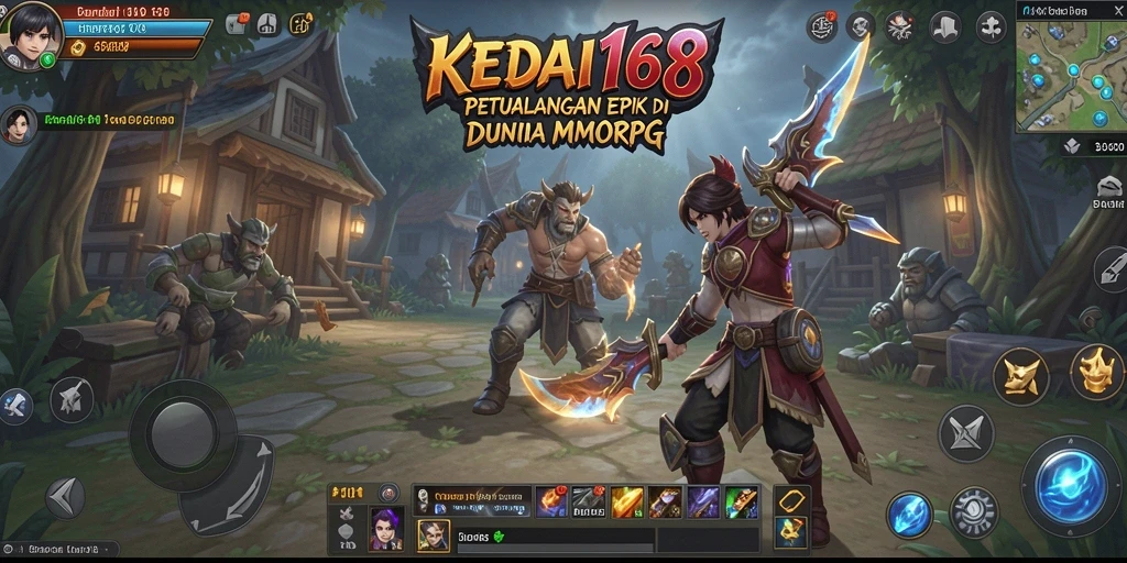 Tampilan gameplay KEDAI168 dengan aksi seru di dunia MMORPG.
