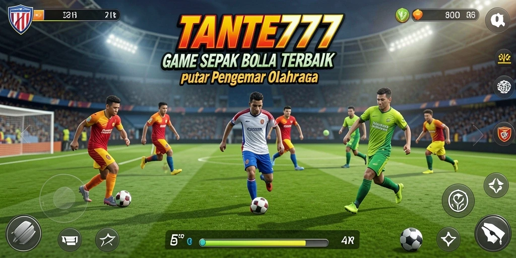 Tangkapan layar utama TANTE777 menampilkan suasana pertandingan sepak bola yang mendebarkan.