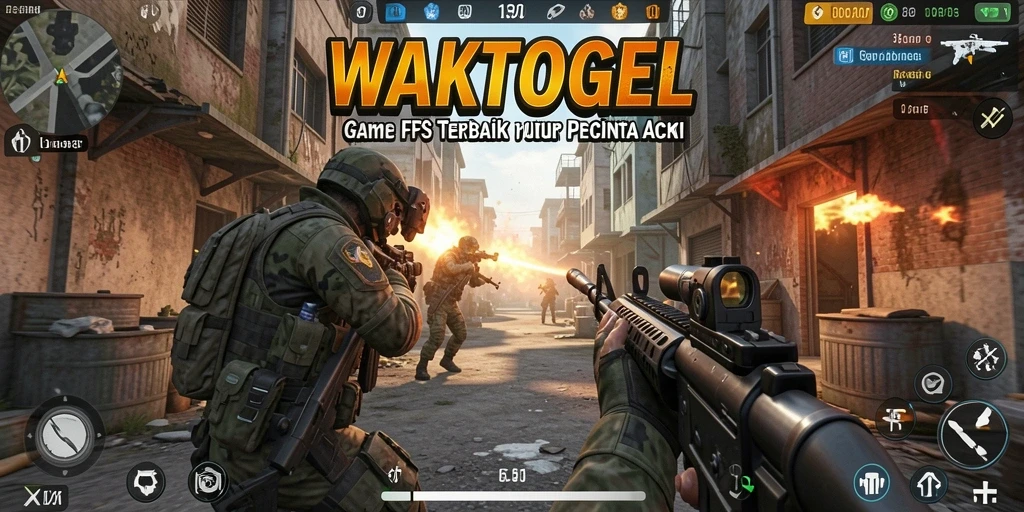 Screenshot gameplay WAKTOGEL yang menampilkan aksi menembak yang mendebarkan.